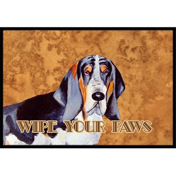 Carolines Treasures Carolines Treasures LH9448MAT 18 X 27 In. Basset Hound Wipe Your Paws Indoor Or Outdoor Mat LH9448MAT - main